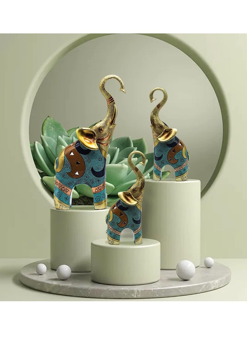 Arabest - Good Luck Elephant Decor for Home, Large Gold Elephant Statue for Home Decor, Small Elephant Figurines and Statues (2 Pcs) - Image 1
