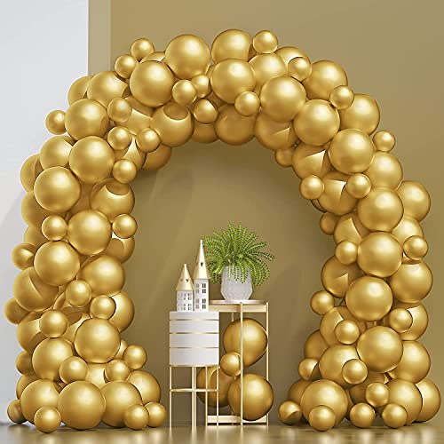 atorakushon Latex Golden Color Super Quality Rubber Balloons 10" Christmas Xmas Balloon Best For Theme Party Decoration Birthday Wedding Anniversary Office Party Purpose Opening Ceremony Pack of 101 - Image 1