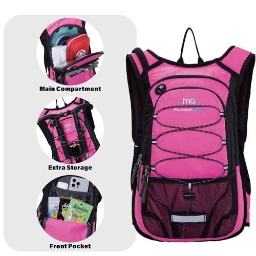Mubasel Gear 15L Insulated Hydration Backpack Pack with 2L Water Bladder Lightweight Hiking Backpack Bag for Women Men Daypack for Hiking Running Festival Camping Biking (Fushia) - Image 2