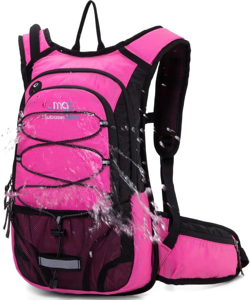 Mubasel Gear 15L Insulated Hydration Backpack Pack with 2L Water Bladder Lightweight Hiking Backpack Bag for Women Men Daypack for Hiking Running Festival Camping Biking (Fushia) - Image 1