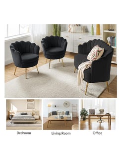 MAB FURNISHINGS x Crown Furniture Art 3-Piece Velvet Living Room Furniture Set - Loveseat, 2 Sofa Chairs, Modern Comfy Upholstered 2-Seater Sofa & Accent Chair (Black) - pzsku/Z375D92E61AF634EE4FE6Z/45/_/1714067369/0a308fb1-0603-4b13-838e-08ac44f3b4af