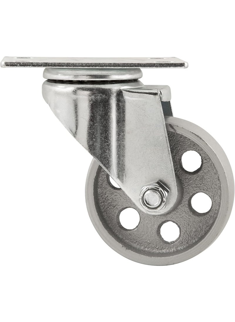 SoftTouch Titan 3 Steel Swivel Plate Caster Wheel 300lb Capacity Chrome  - Image 1