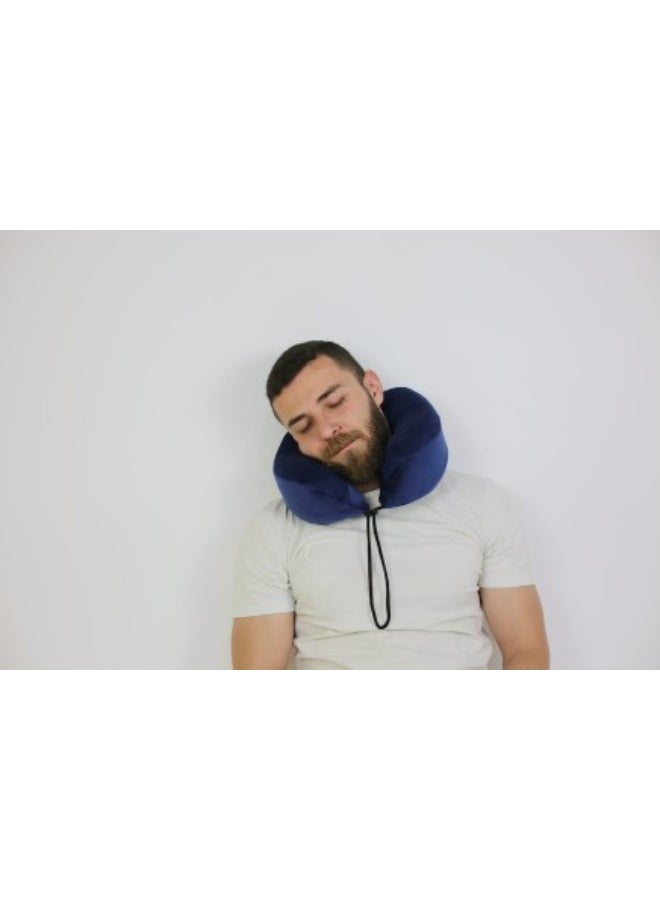 ماكس كمفورت رقبة طبية مرتفعة ميموري فوم لدعم الرقبة والسفر والنوم ، لون كحلي مريح - Image 3