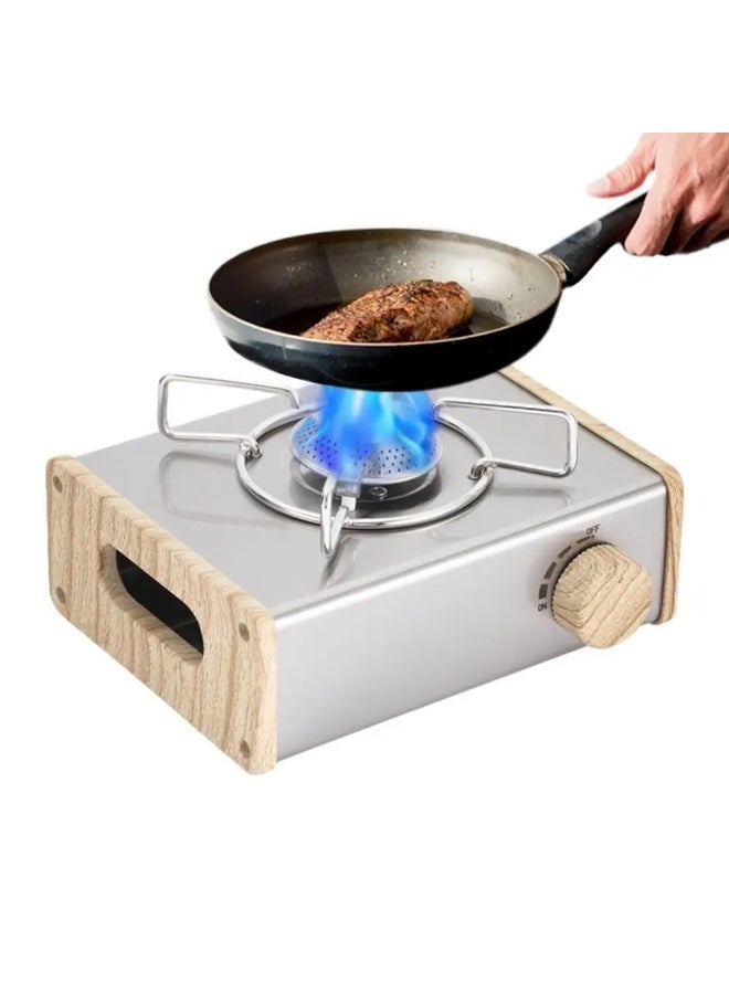 الغافة موقد محمول، موقد تخييم محمول مع حقيبة حمل وزر تشغيل، موقد تخييم كاسيت مع قوة حرارة متعددة المستويات للتخييم والمشي لمسافات طويلة وصيد الأسماك والنزهات - Image 2