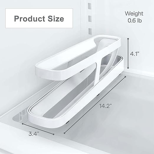 Gineva GINEVA RollDown Refrigerator 2 Tier Egg Dispenser Holder for Fridge Storage White  - Image 2