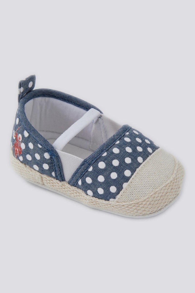 U.S. Polo Assn. Striped Drawstring Polka Dot Baby Girl Shoes  - Image 1