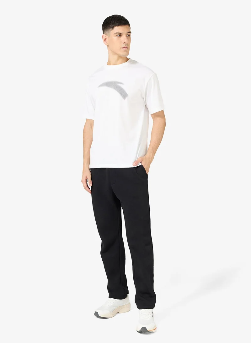 Anta White Short Sleeved  knitted -Sporty Retro for Men | Best Price UAE