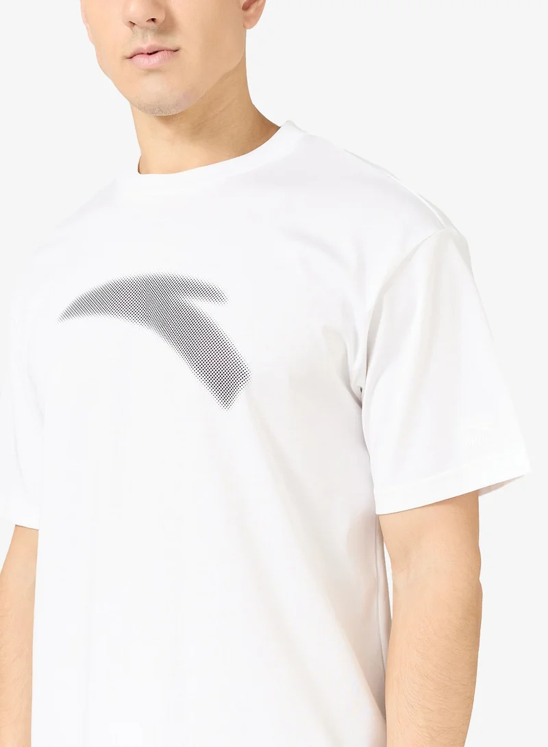 Anta White Short Sleeved  knitted -Sporty Retro for Men | Best Price UAE