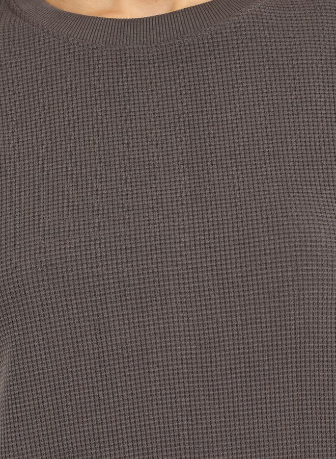 Styli Waffle Knit Crew Neck Sweatshirt & Cuffed Joggers Co-Ords  - Image 3