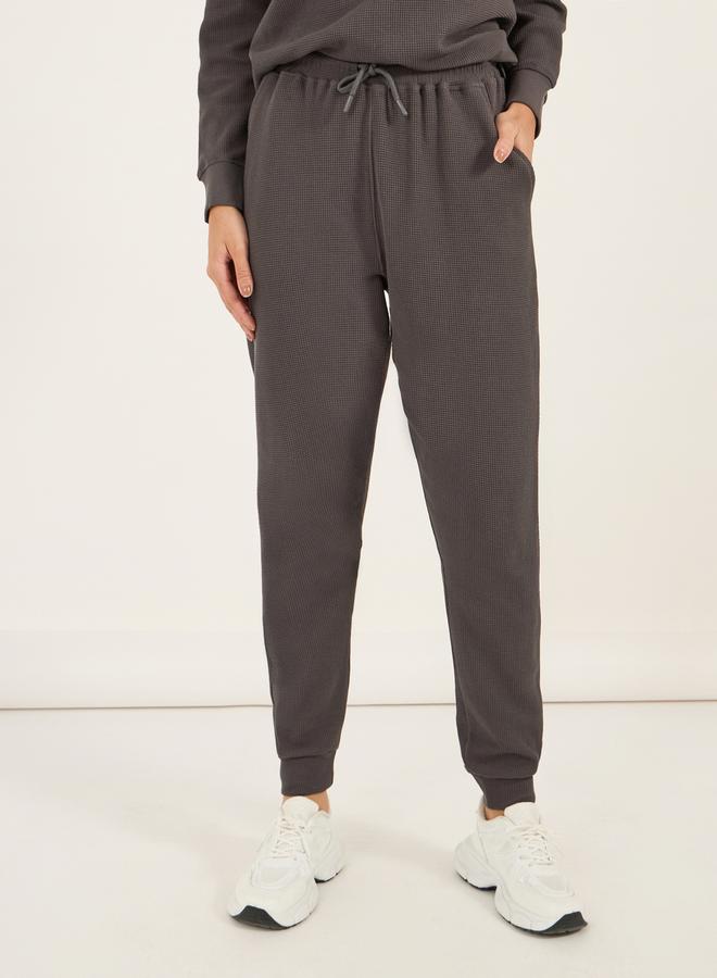Styli Waffle Knit Crew Neck Sweatshirt & Cuffed Joggers Co-Ords  - Image 5