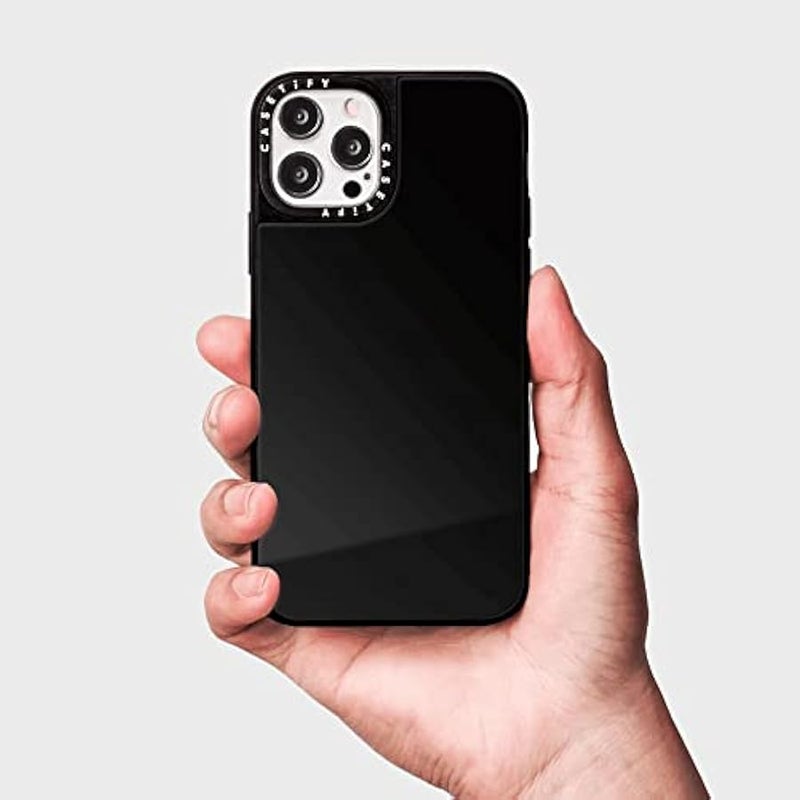 Casetify Mirror Case for iPhone 12/12 Pro Compatible with Magsafe - Black Kingsnake - Black on Black - Image 4