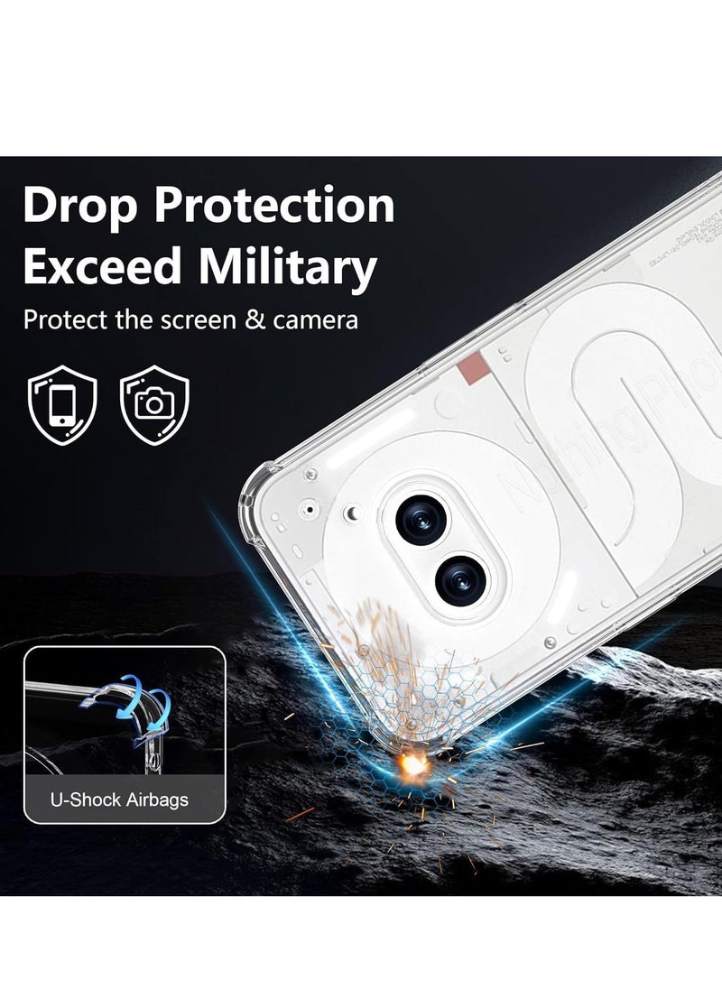 JAJEEK Case Compatible with Nothing Phone 2A 5G – Soft TPU Silicone Cover, Crystal Clear Shockproof Protective Case, Includes 2-Pack Tempered Glass Screen Protector, Full-Body Protection for Your Phone - Image 4