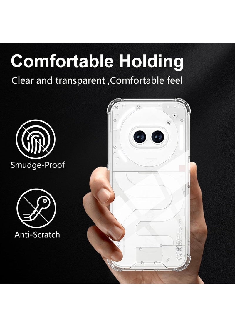 JAJEEK Case Compatible with Nothing Phone 2A 5G – Soft TPU Silicone Cover, Crystal Clear Shockproof Protective Case, Includes 2-Pack Tempered Glass Screen Protector, Full-Body Protection for Your Phone - Image 3
