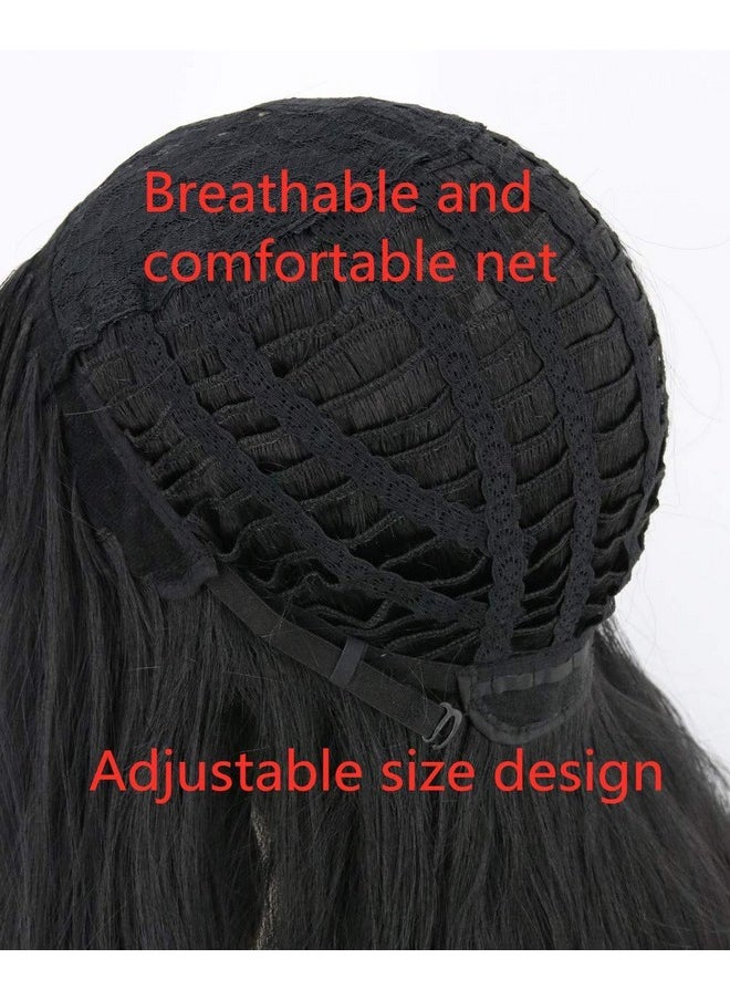 Coraline Long Black Wig Long Straight Middle Part Black Parting Halloween Costume Cosplay And Daily Wig (Black)  - Image 4