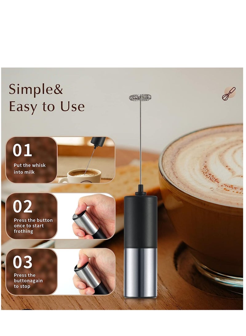 SYOSI Handheld Electric Milk Frother Powerful Portable Frother Battery Powered Fast Whisk Frother Whisk Drink Mixer Mini Blender for Coffee Beverage Mixer Frappe Latte Matcha Hot Chocolate  - Image 5