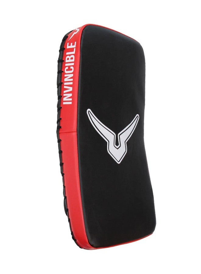 Invincible Rebound Synthetic Leather Curved Boxing Punching Kicking Pad, Arm Shield for Training of Karate, Martial Art, UFC, MMA, Black Red - Image 1