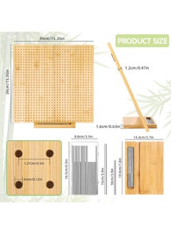 CESUSME 15.4" Foldable Crochet Blocking Board, Upgrade Large Blocking Board Crocheting with 30 Pcs Pins, Granny Square Blocking Boards Crochet Projects, Wooden Knitting Blocking Board for Blocking Crochet  - Image 2