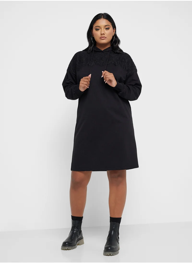 Only Carmakoma Hooded Embroidered Dress