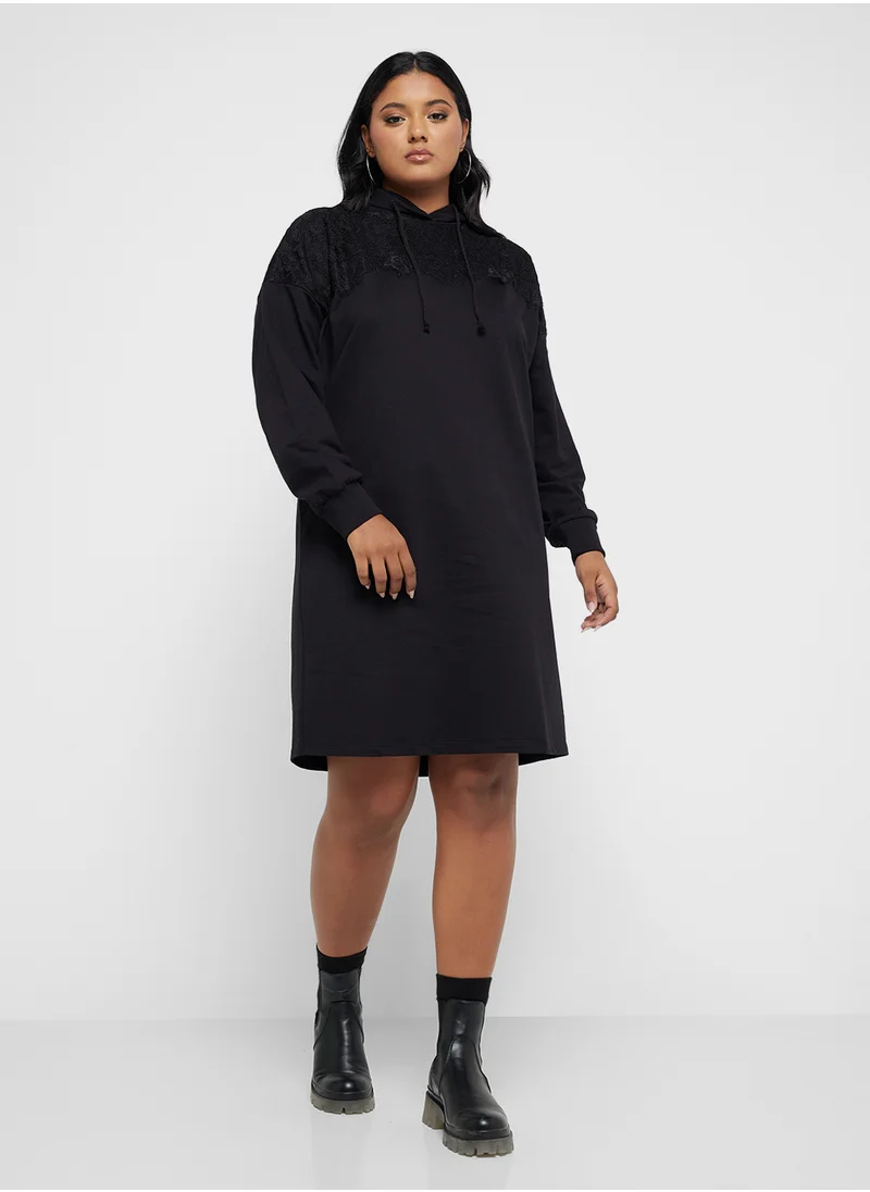 Only Carmakoma Hooded Embroidered Dress