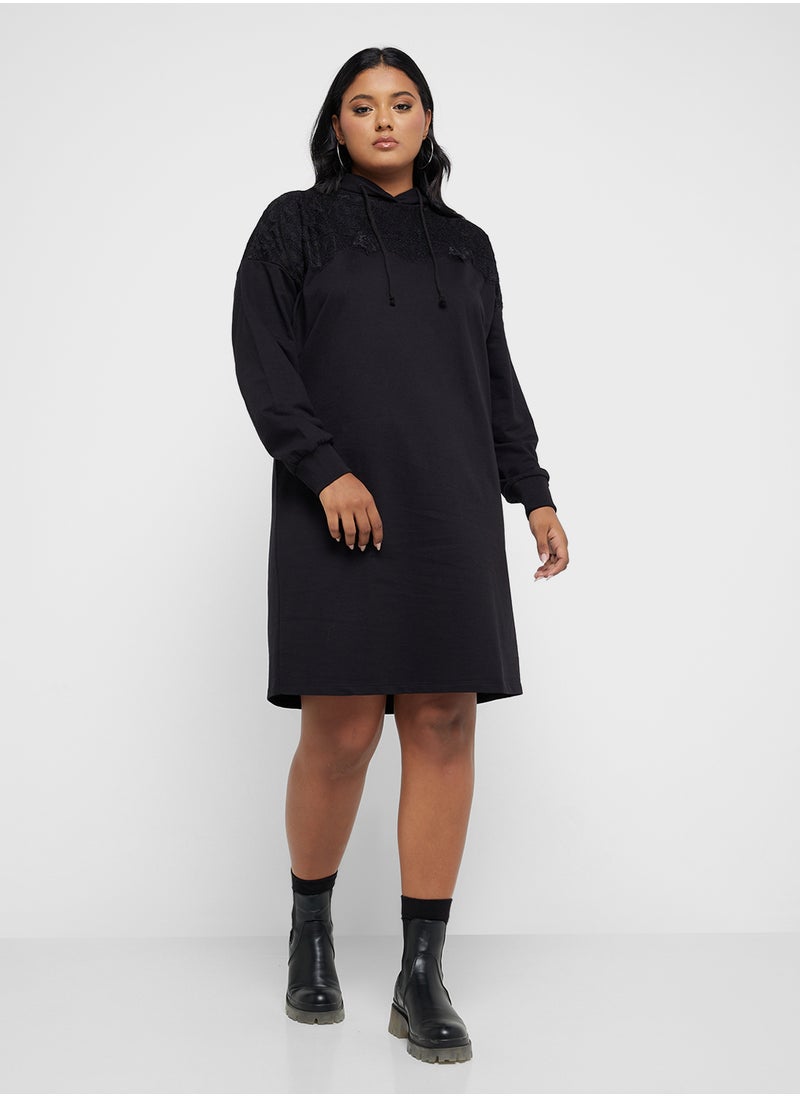 Only Carmakoma - Hooded Embroidered Dress - Image 1