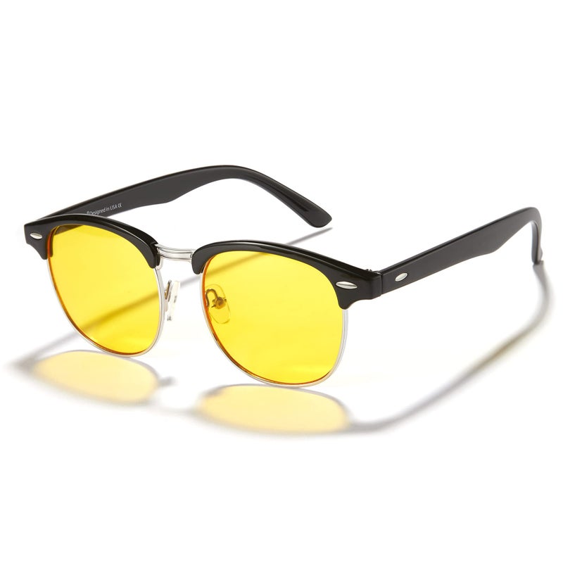 Cyxus Blue Light Glasses Men Retro Semi Rimless Clear Blue Light Glasses for Computer Eye Strain Gaming Glasses Anti Harmful Blue Light 8056Y01 - Image 2