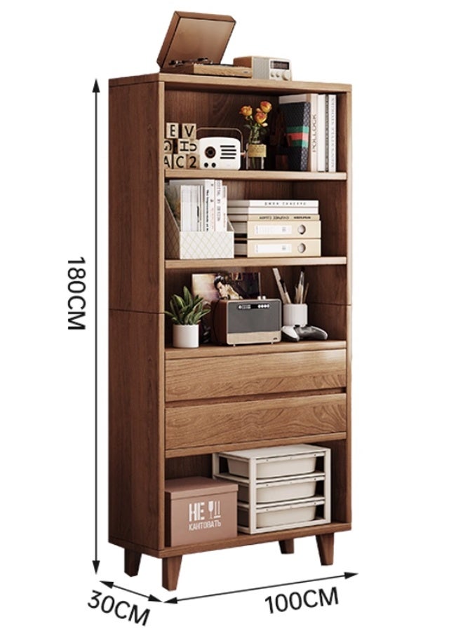 إن كي أكس رف تخزين كتب مع رفوف متعددة اللون بني 100*30*180 سم - Image 2