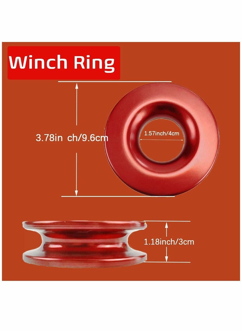 Y&D Shackles, Towing Winch Snatch Recovery Ring, with Soft Shackle 1/2"" X 22 Inch, Block, for ATV UTV SUV Truck (Red Shackle) - Image 3