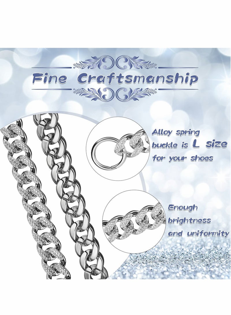 DIY Bling Silver Metal Shoe Charms Chain - 2 Pieces Jibbitz for Crocs u0026 Accessories, Perfect Gift for Teens u0026 Adults - Image 3