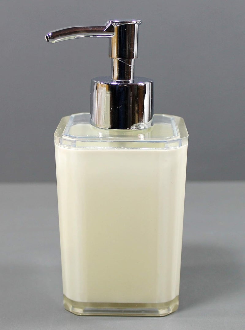 KLEO Soap Dispenser Made of Acrylic Polymer Soap Dispenser Luxury Bathroom Accessories Bath Set Bathroom Accessories Bath Set Hand Wash Liquid Soap Dispenser Ivory - Image 1