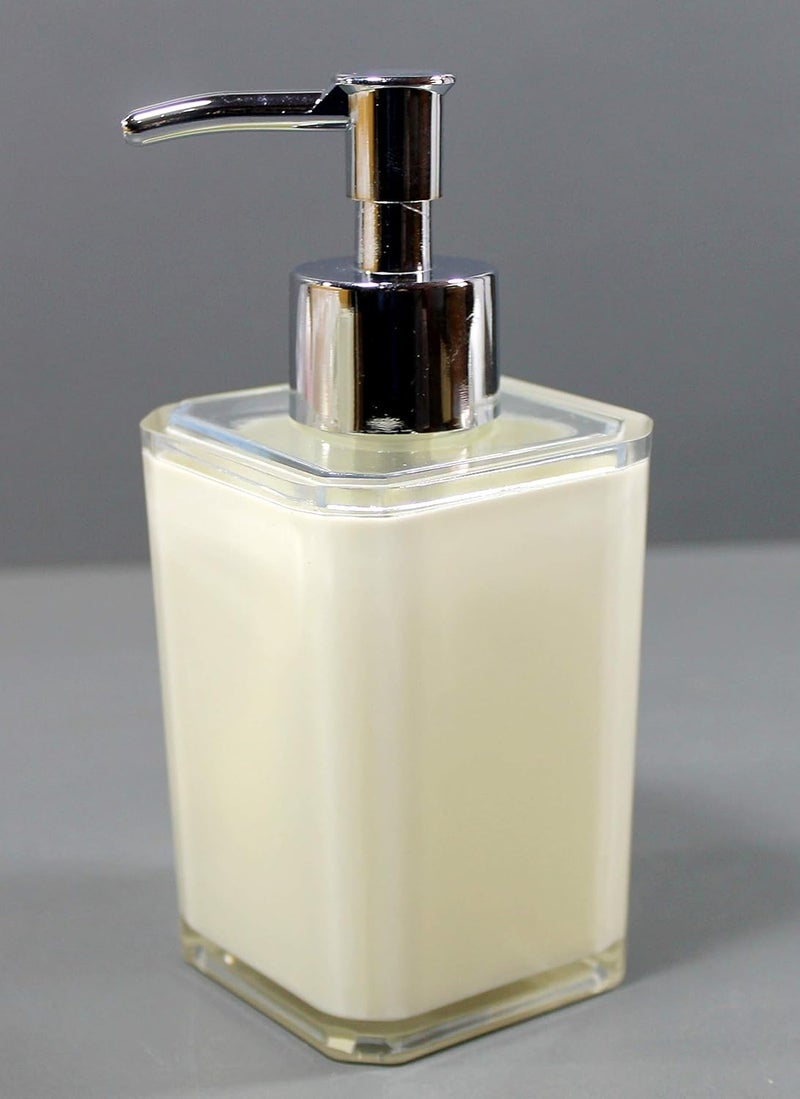 KLEO Soap Dispenser Made of Acrylic Polymer Soap Dispenser Luxury Bathroom Accessories Bath Set Bathroom Accessories Bath Set Hand Wash Liquid Soap Dispenser Ivory - Image 2