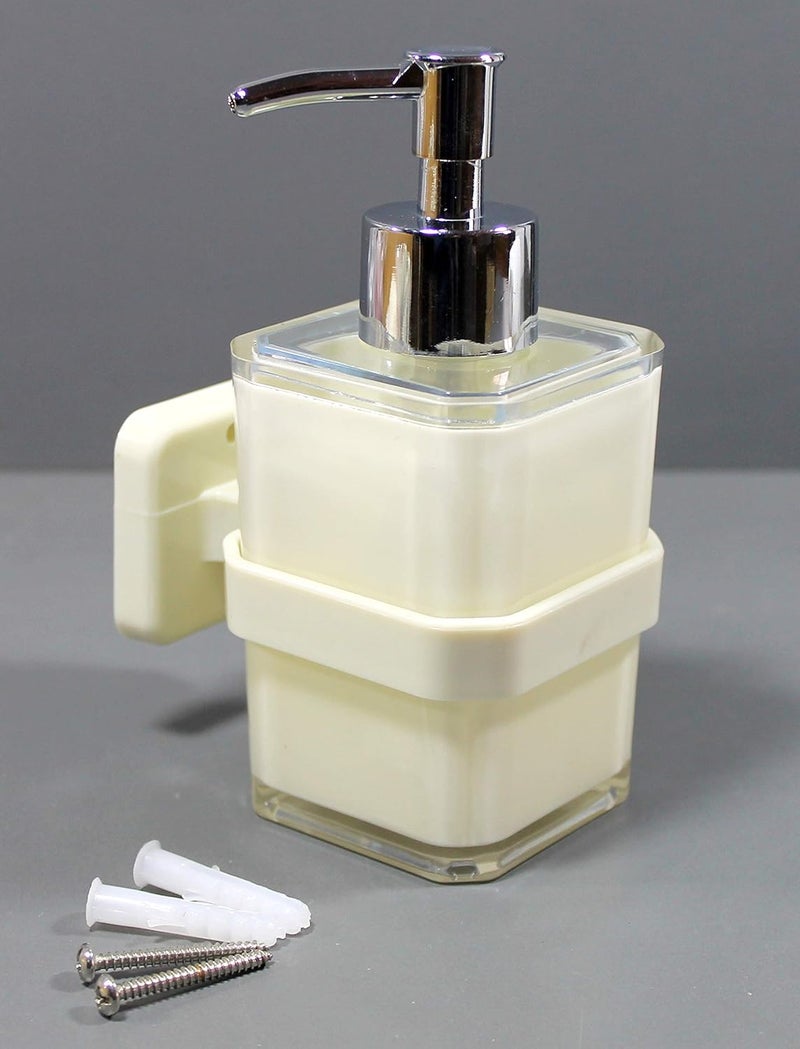KLEO Soap Dispenser Made of Acrylic Polymer Soap Dispenser Luxury Bathroom Accessories Bath Set Bathroom Accessories Bath Set Hand Wash Liquid Soap Dispenser Ivory - Image 3