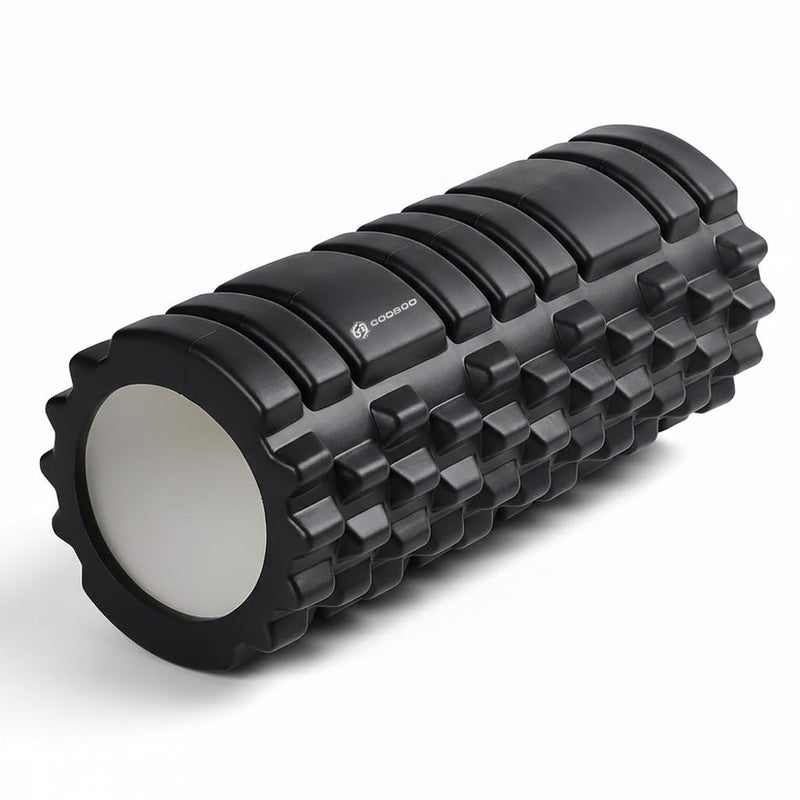 GODBOD Strong Foam Roller - Deep Tissue Medium Density Muscle Massager with Myofascial Trigger Point Release, Back Massage Roller for Soreness and Mobility 13 x 5.5 Inch - Black - Image 1