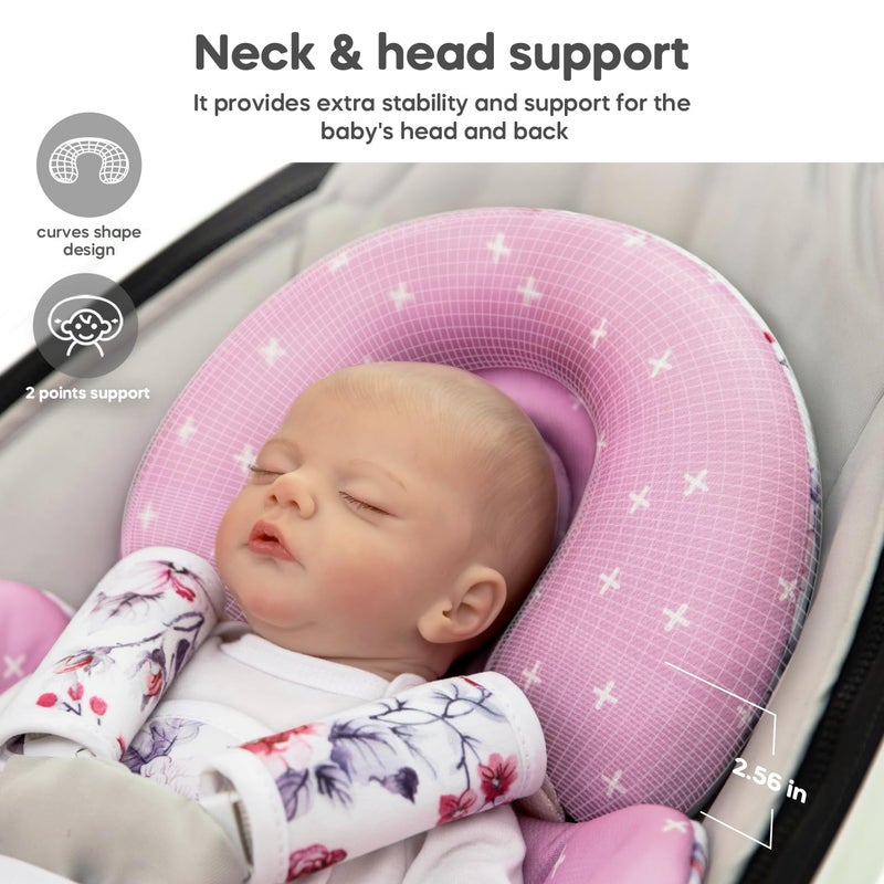 mamatepe Infant Insert Compatible with 4moms Mamaroo & Graco Swing and Infant Car Seat, Stroller, Other Baby Swing, Rocker, Bouncer, Bassinet Newborn Insert Head & Body Support Cushion, Reversible Design - Image 4
