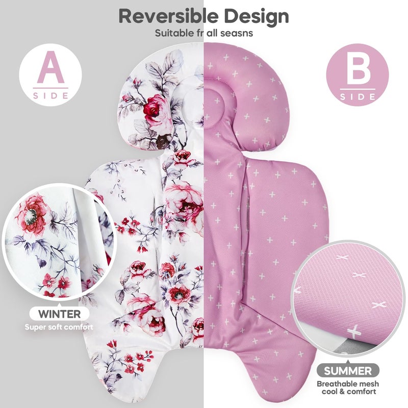 mamatepe Infant Insert Compatible with 4moms Mamaroo & Graco Swing and Infant Car Seat, Stroller, Other Baby Swing, Rocker, Bouncer, Bassinet Newborn Insert Head & Body Support Cushion, Reversible Design - Image 5