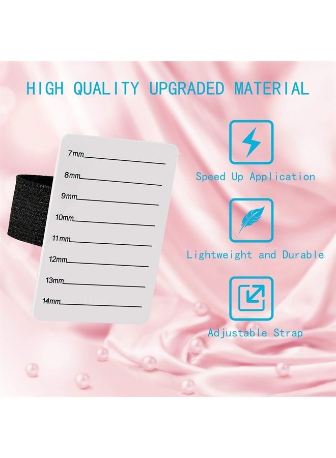 Patelai 4 Pieces Lash Holder Eyelash Extension Hand Pallet Tray Tools with Adjustable Wrist Strap Adjustable Lash Tray Strip Palette One Size Fits Most Eyelash Extension Holder (7-14 mm Pattern) - Image 3