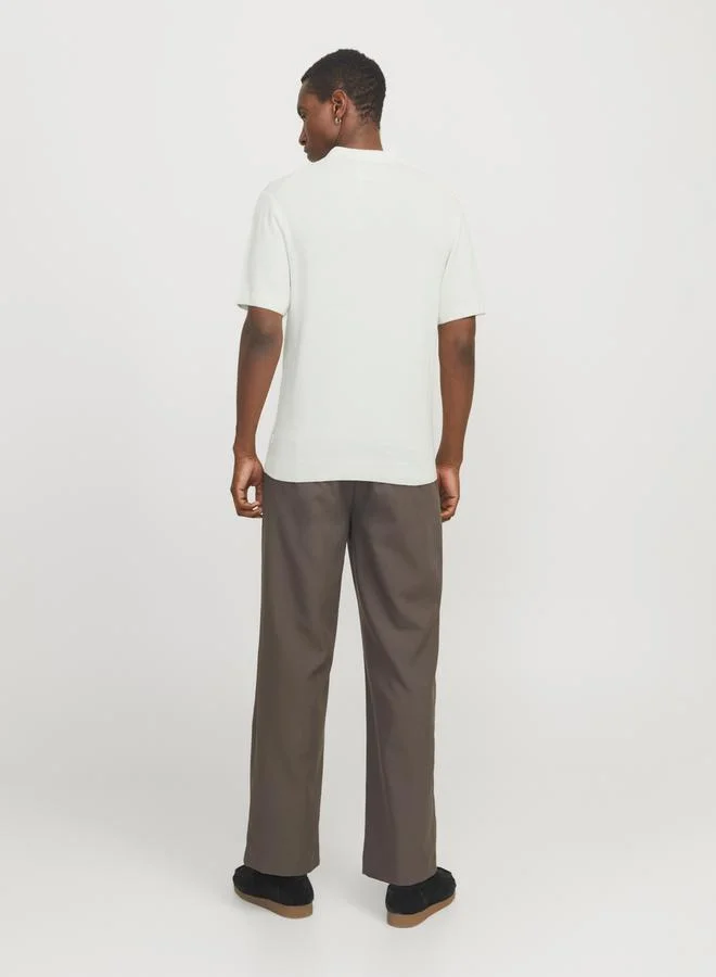 JACK & JONES Textured Knit Short Sleeves Polo Shirt