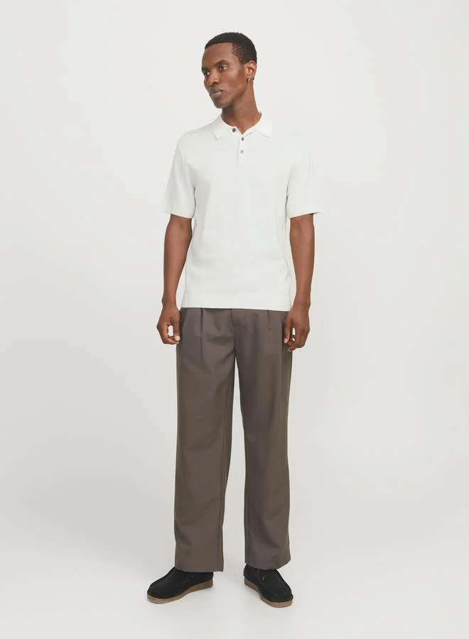 JACK & JONES Textured Knit Short Sleeves Polo Shirt
