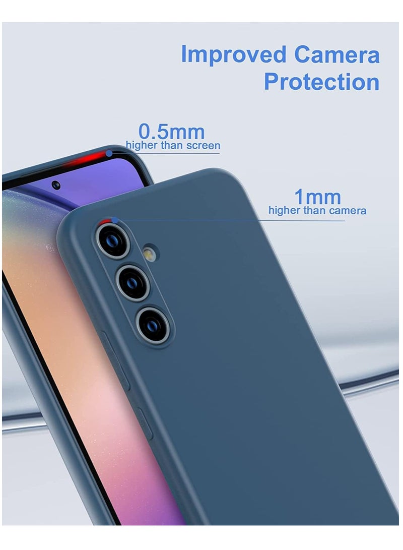 جراب Samsung Galaxy A54 5G من السيليكون الناعم، جراب TPU خفيف الوزن، غطاء خلفي غير لامع، غطاء واقٍ مقاوم للصدمات، جراب مضاد لبصمات الأصابع، مصمم لهاتف Samsung Galaxy A54 5G، أزرق - Image 2