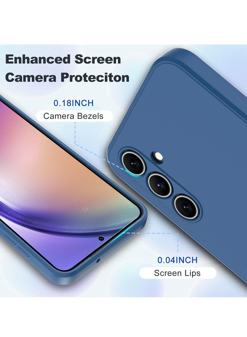 جراب Samsung Galaxy A54 5G من السيليكون الناعم، جراب TPU خفيف الوزن، غطاء خلفي غير لامع، غطاء واقٍ مقاوم للصدمات، جراب مضاد لبصمات الأصابع، مصمم لهاتف Samsung Galaxy A54 5G، أزرق - Image 3