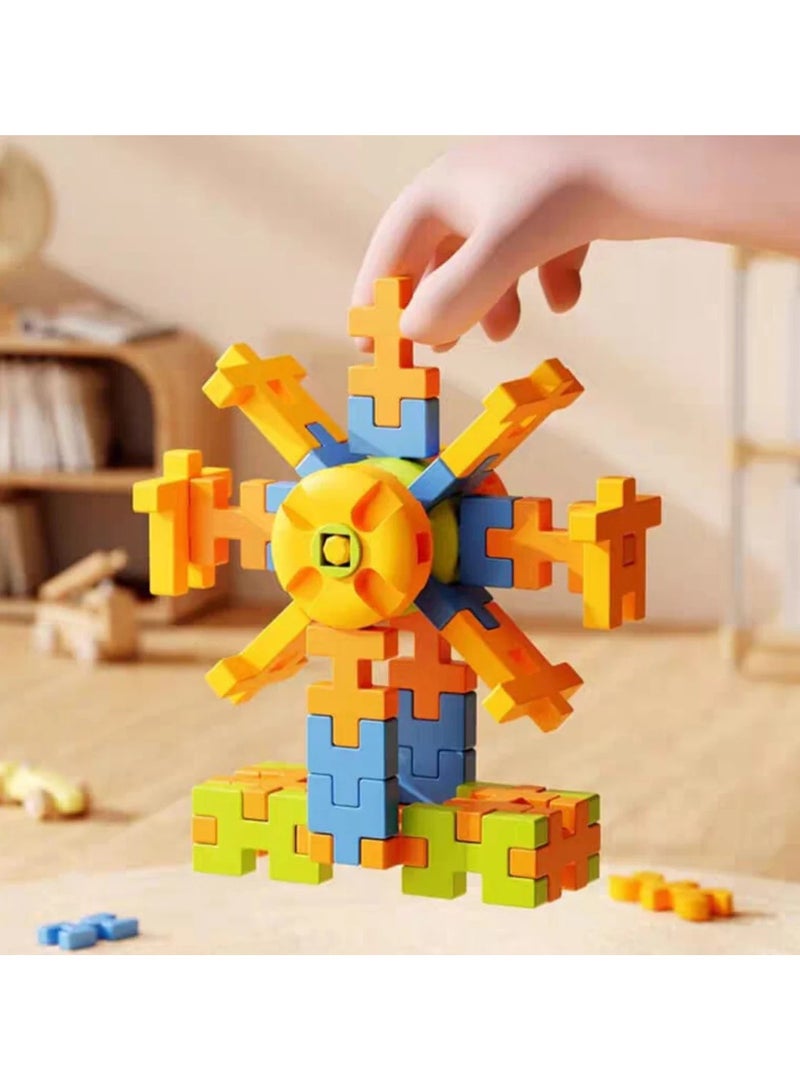 100PCS Educational Building Blocks for Kids – DIY Large Puzzle Bricks Toys for Boys  Girls 3+ Years, Multicolor Learning Construction Set, Safe Material, Develops Creativity  Motor Skills - Image 1