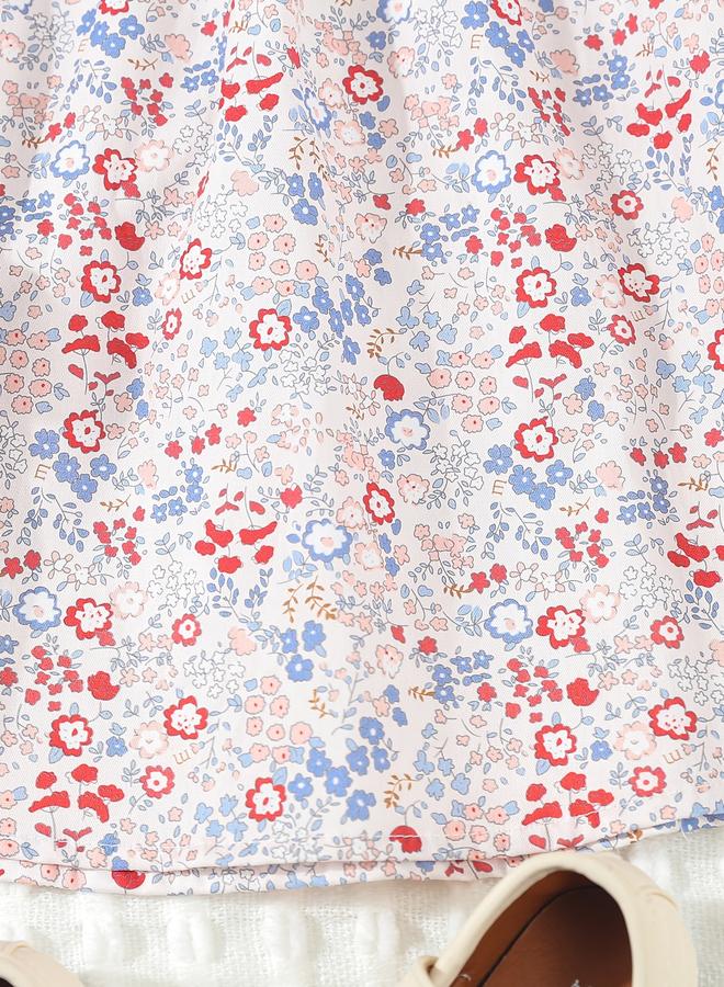 تايك تو بلوزة قطنية بطبعة زهور للبنات بياقة مكشكشة - Image 4