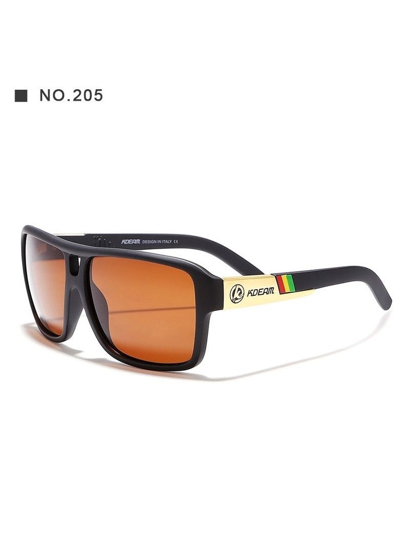 kdeam New square sports polarized sunglasses for Instagram trends, large-frame cycling glasses with dazzling colors from Europe and America, polarized lenses, fashionable sunglasses for both men and women - Image 1