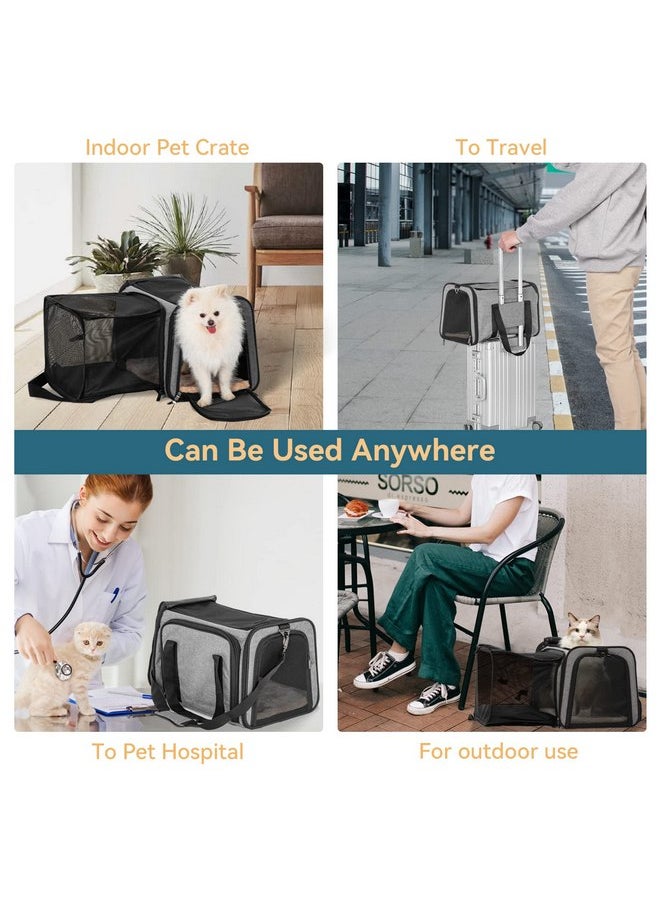 Petsfit Petsfit Expandable Pet Carrier for Cat Or Puppy Up to 18 Pounds, Square Extension Add More Space, Washable Soft Pet Carrier for Home Outdoor Travel, 19"X12" X12" Gray  - Image 5