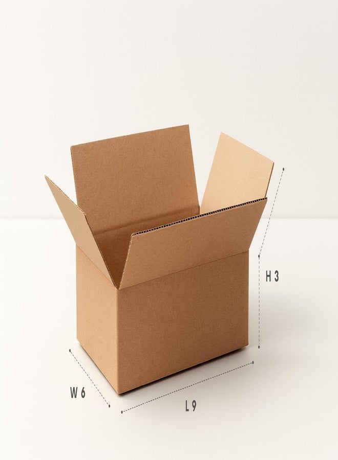 POWERLON صناديق كرتونية مموجة ثلاثية الطبقات من باورلون®، مقاس 9 × 6 × 3 بوصات، لون بني (عبوة من 20 صندوقًا) - Image 2
