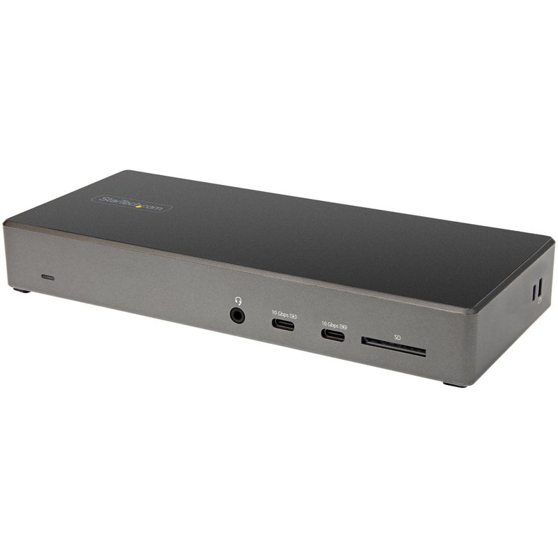 StarTech.com USB C Triple 4K Monitor Docking Station - 100W Power Delivery - DP 1.4 Alt Mode & DSC, 2 DisplayPort/HDMI 2.0-6 USB (2 at 10Gbps), SD - Windows/Chrome (DK31C2DHSPD) - Black & Space Gray - Image 1