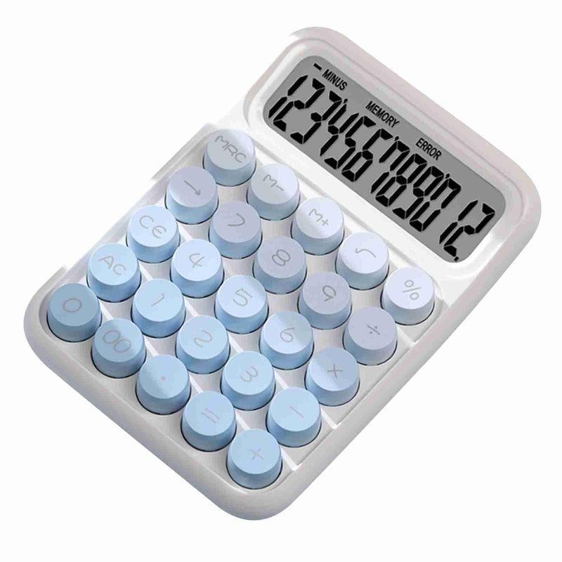 Blue 12 Digit Desktop Calculator Large Buttons Easy Read for School Office - Image 2