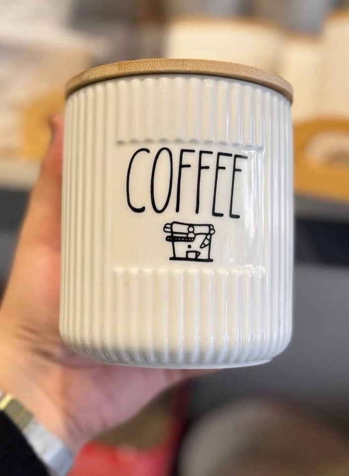 3-Pack Porcelain Airtight Canister Set for Coffee, Sugar, Tea - Image 2