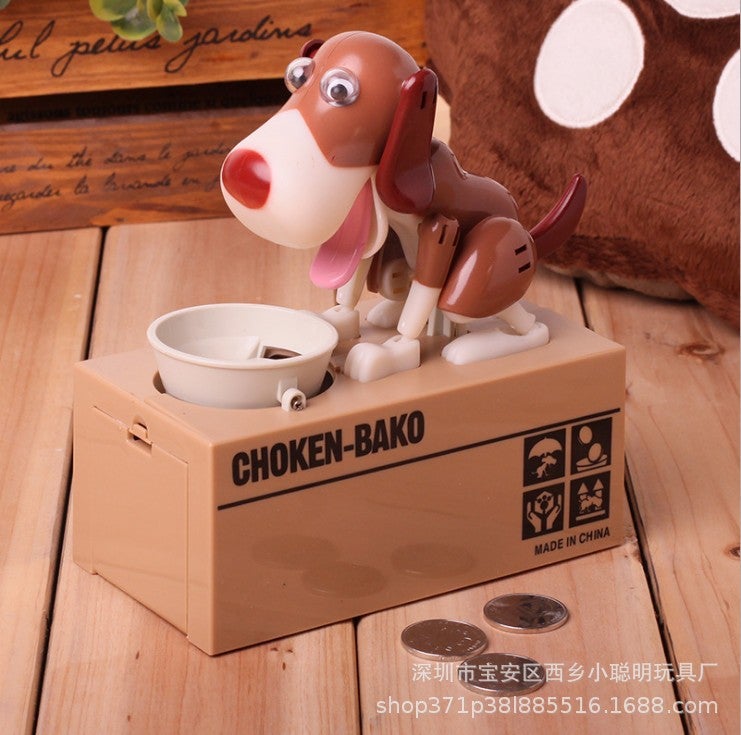 Cute Cartoon Cat Coin Bank for KidsEat money Dog White spray Brown Eat money Dog White spray Brown