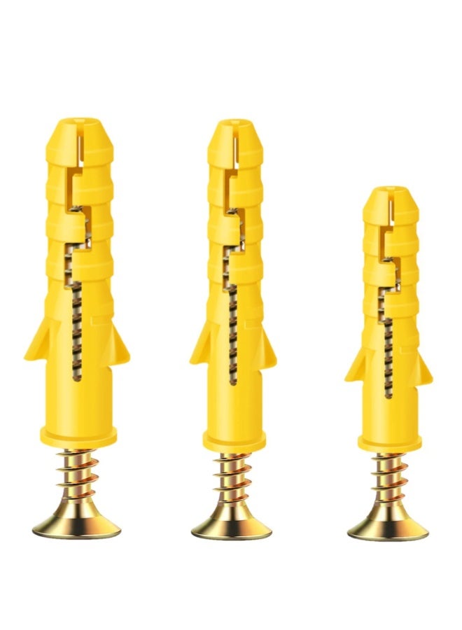 100 قطعة مجموعة براغي ومسامير الحائط، مجموعة مسامير تثبيت الطوب والخرسانة، مسامير راول وبراغي في صندوق مقسم، مسحوق مصقول بالزنك بأحجام 3 مختلفة - Image 1