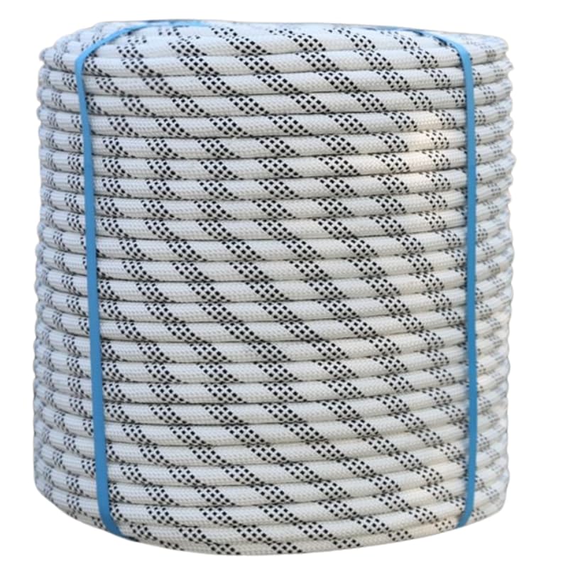 White Tech Premium Climbing Rope 8mm 50Mtr 13 KN Breaking Strength - Ideal for Mountain & Rock Climbing, Rappelling Rope, Rescue and Safety Durable Nylon Construction - Lightweight - Image 1